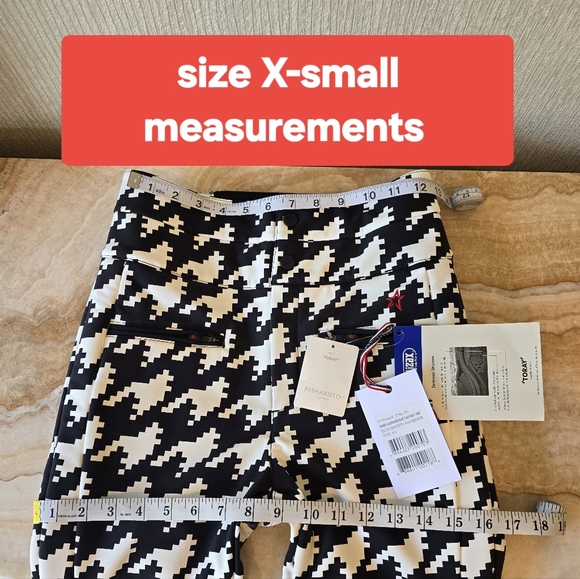 💥 Perfect Moment Aurora Houndstooth Ski Pants High Rise Black White - Picture 2 of 16